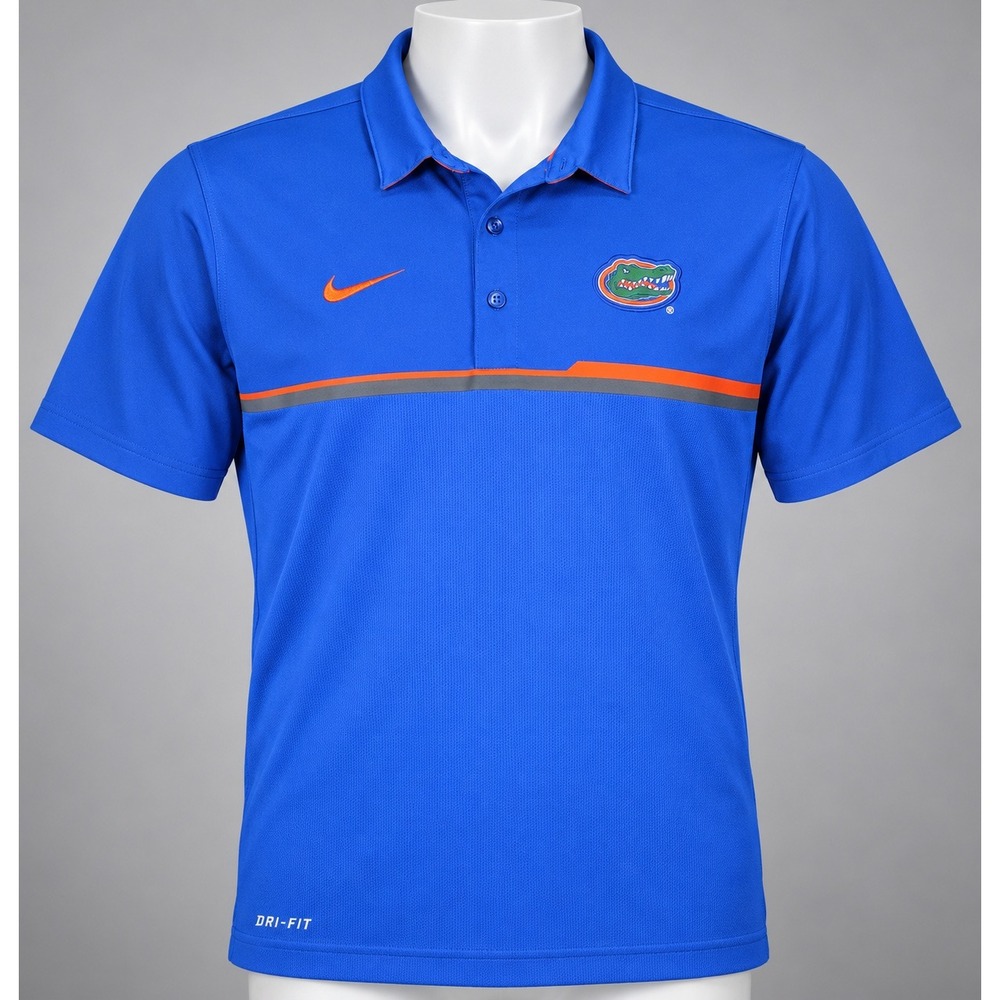 Nike Florida Gators Polo Men Small Blue Excellent Dri-FIT Short Sleeve Sport